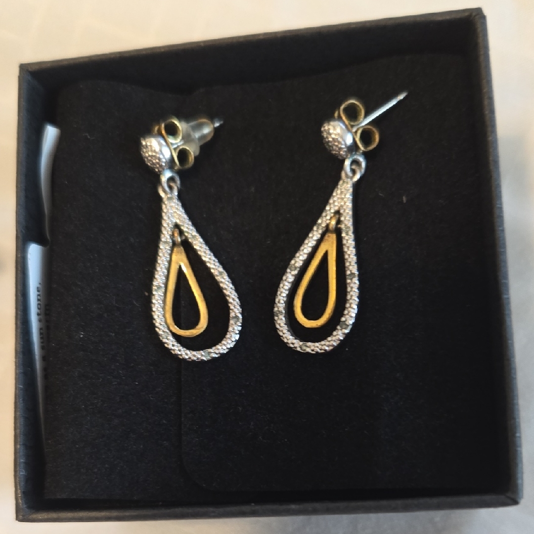 Chic Gold And Silver Teardrop Earrings